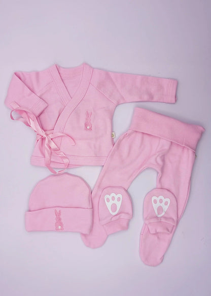 Super Cute 4 Piece Bunny Set - Pink Outfit Little Lumps 