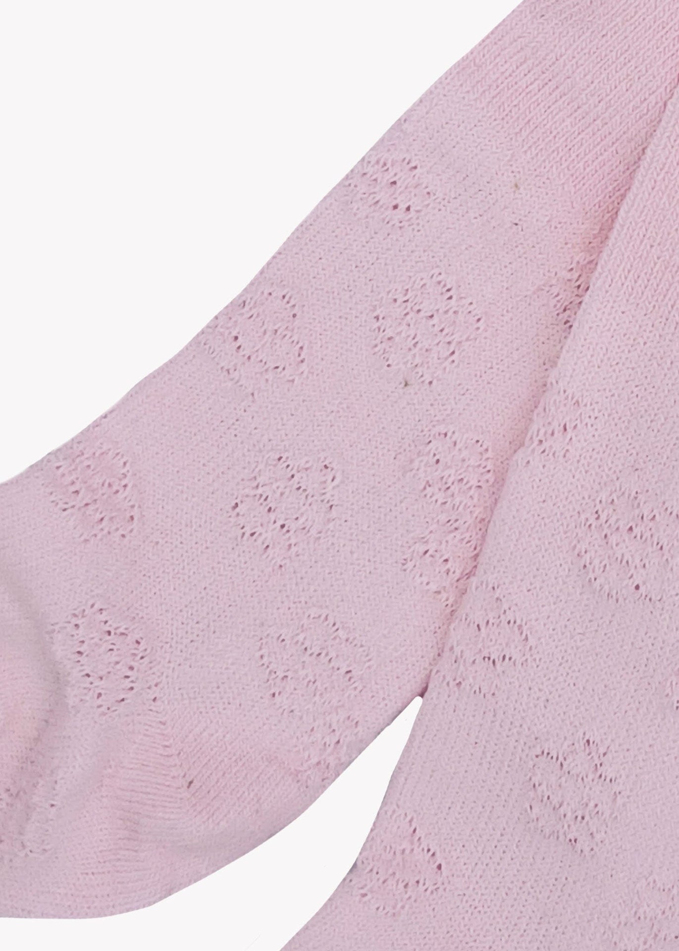 Pink Tiny Baby Tights. Cotton, Knitted Daisy Design Tiny Chick