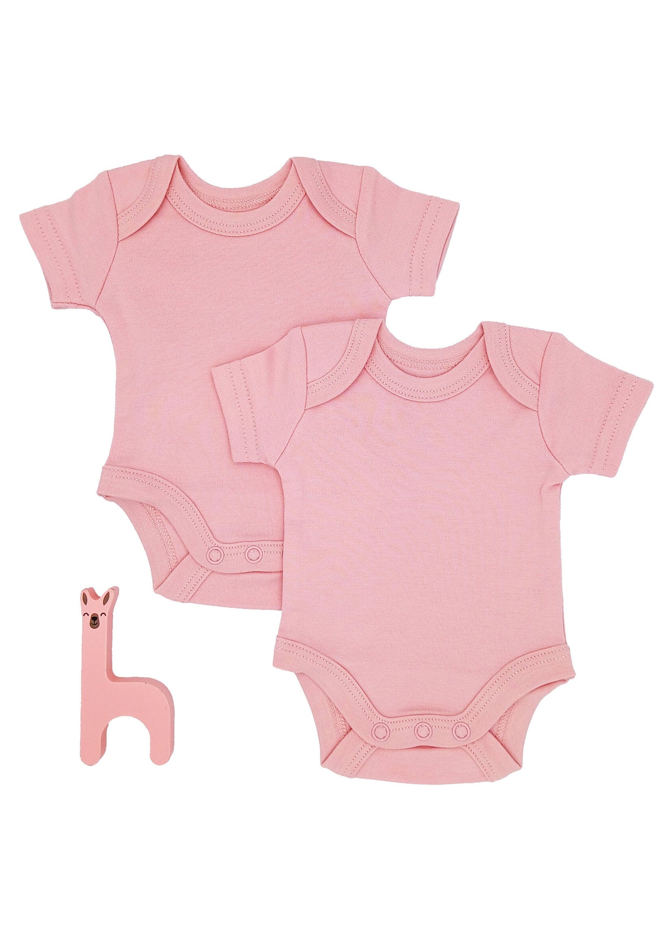2 Pack 100% Organic Cotton Baby Bodysuit with Capped Sleeves - Pink Little Dreamer