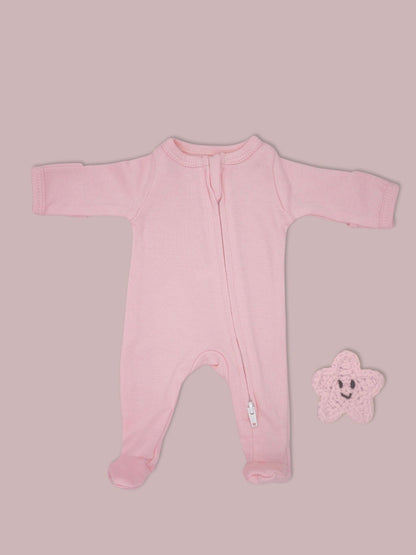 2 Pack Zipped Sleepsuits - Pink Floral