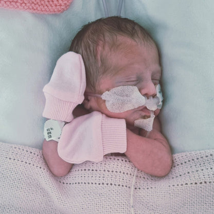 2 Pack Premature Baby Scratch Mitts - Pink