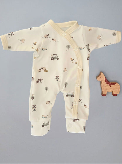 Prem Baby Sleepsuit, Farmtime Tiny & Small