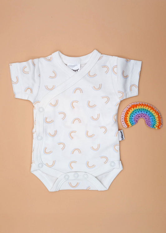 Rainbow Print Short Sleeved Wrap Bodysuit Bodysuit / Vest Liliput 