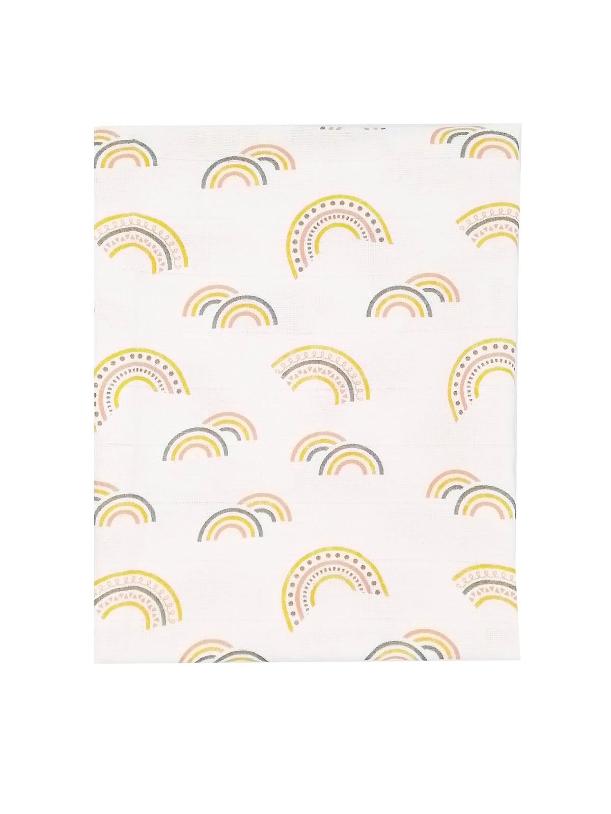 Rainbow print cotton muslin square by Muslinz, folded