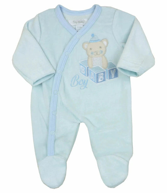 Premature Velour All in One - Baby Boy - One Sleespuit Tiny Baby