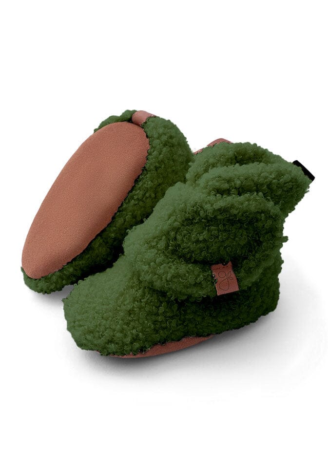 Stay-on Sherpa Baby Boots, Spruce Booties Goumikids 