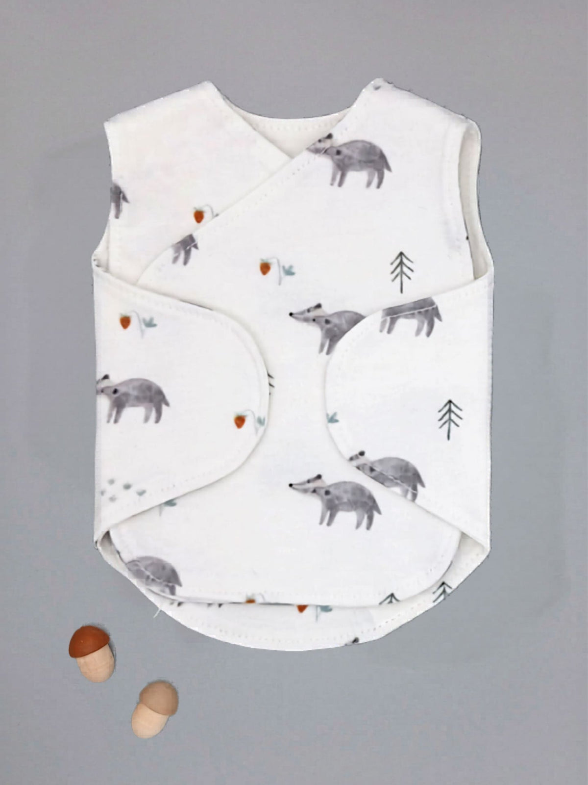 NICU Vest 2 Pack, Organic Cotton, Brave Badger & Clever Fox Bodysuit / Vest Little Dreamer 