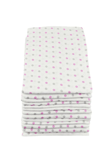 100% Pure Cotton Muslin - 70cm x 70cm - Spots (One Muslin) Muslin Muslinz 