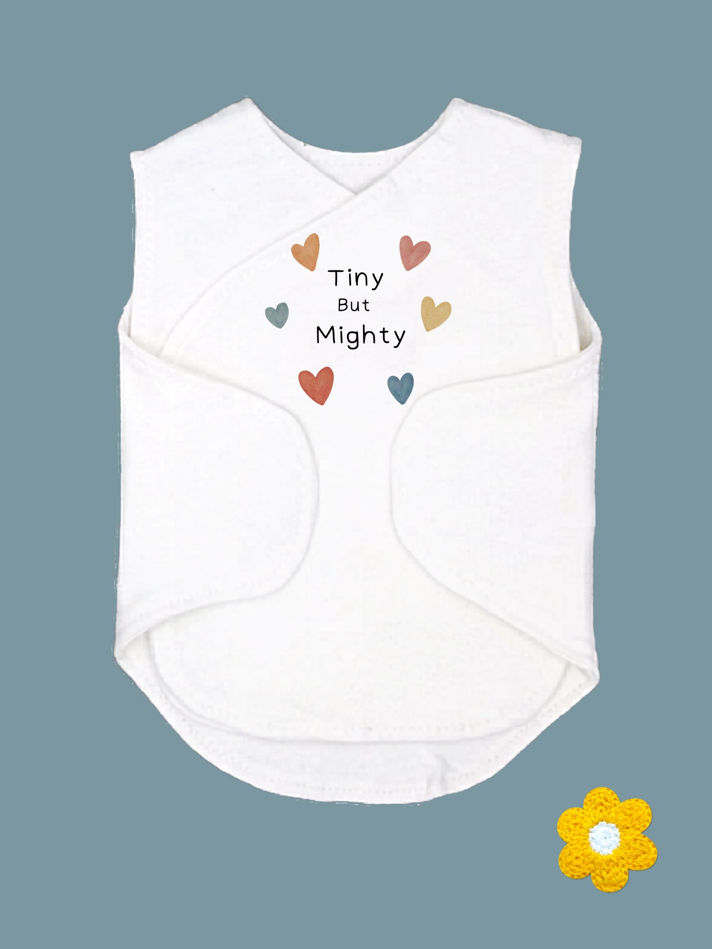 "Tiny But Mighty" incubator vest for NICU premature babies by Little Dreamer