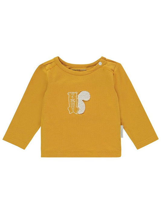Mustard Textured Squirrel Top - Organic (Tiny Baby Size, 4-7lb) Top / T-shirt Noppies 