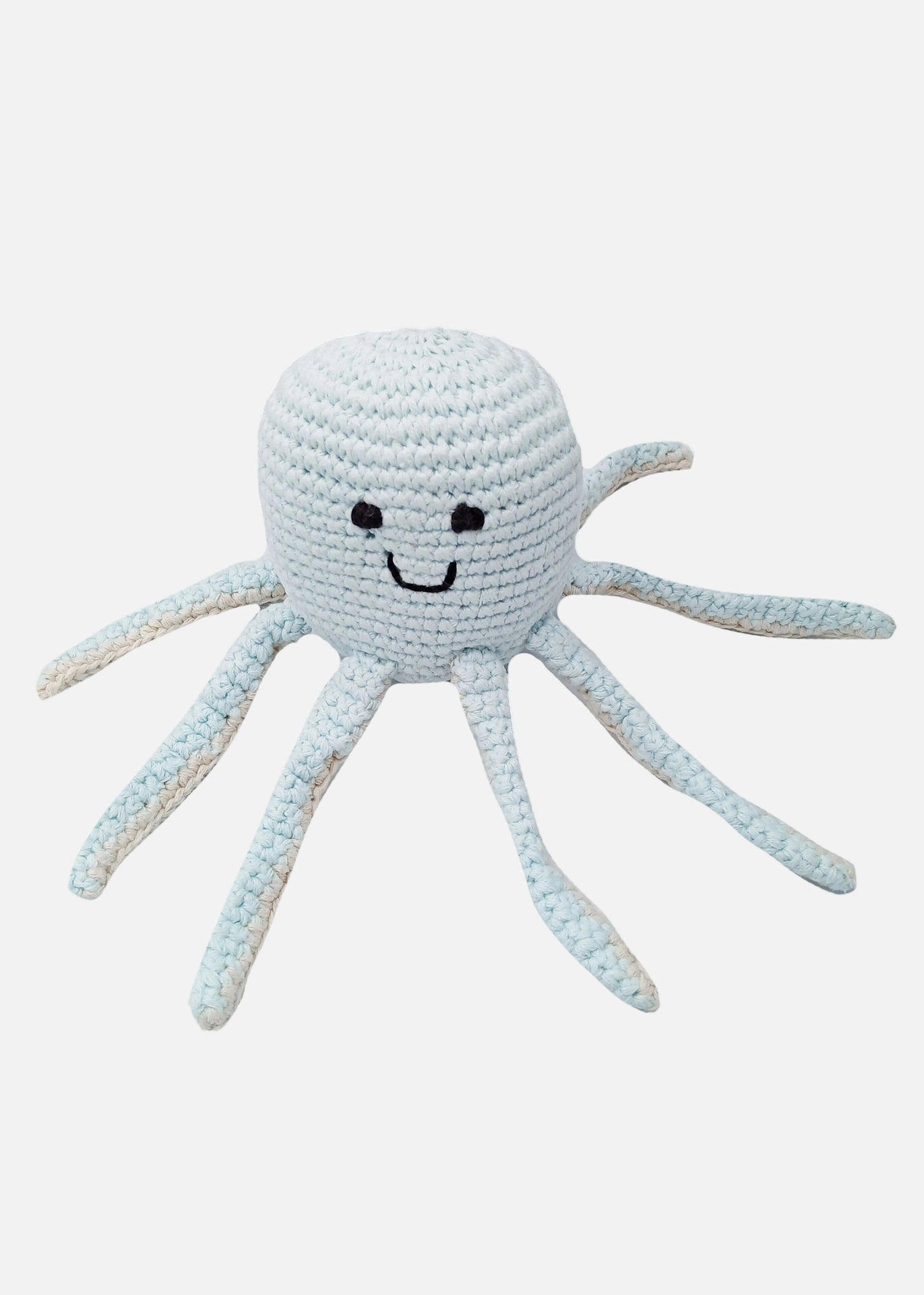Fair Trade Crochet Turquoise Octopus Rattle Organic Cotton Best Years