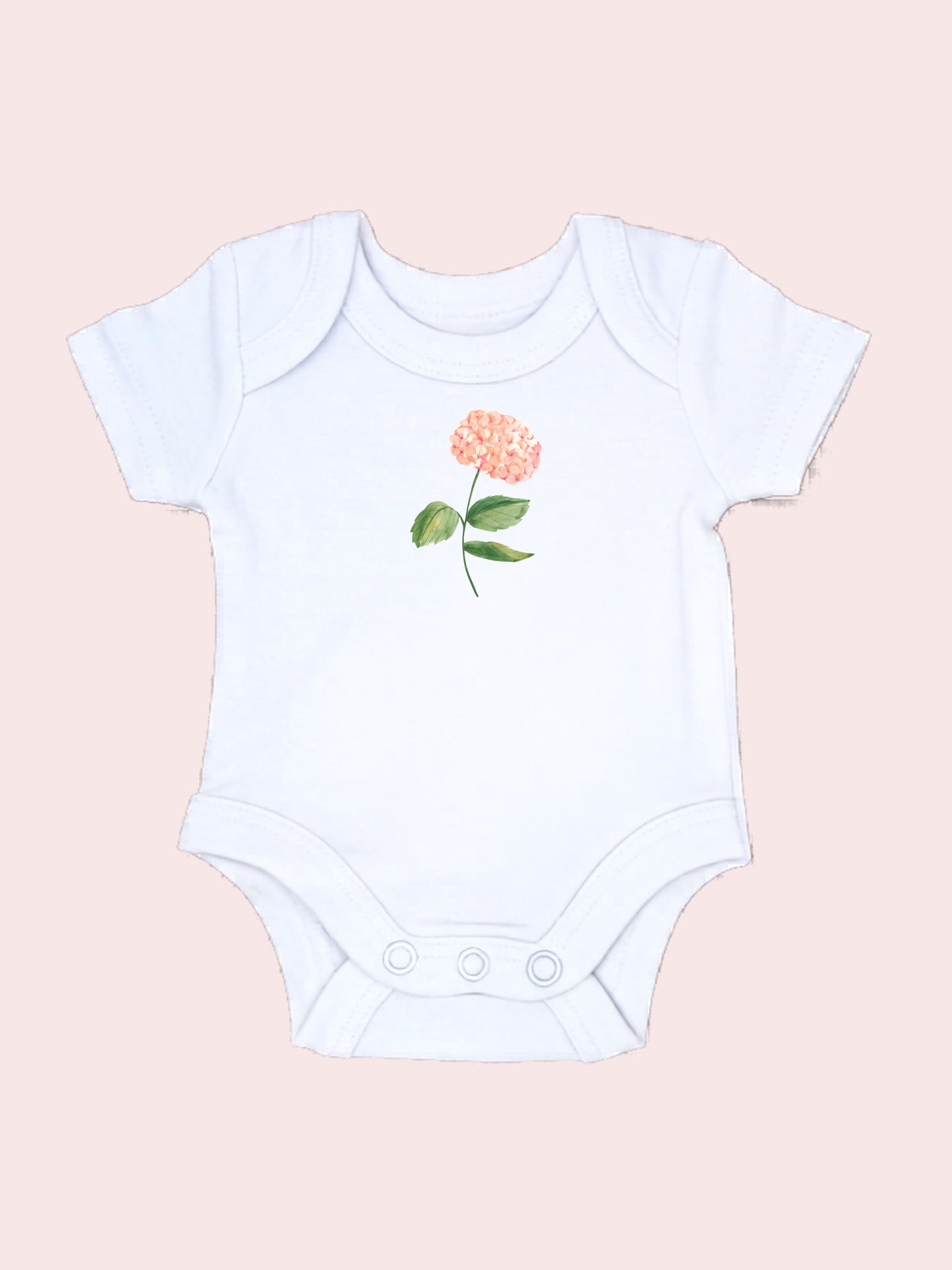 Dusky Pink Zipped Sleepsuit & Hydrangea Motif Bodysuit Set. Set Little Dreamer 