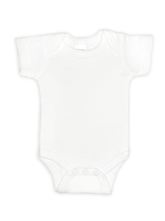 100% Cotton Classic White Short Sleeved Bodysuit Bodysuit / Vest Soft Touch 