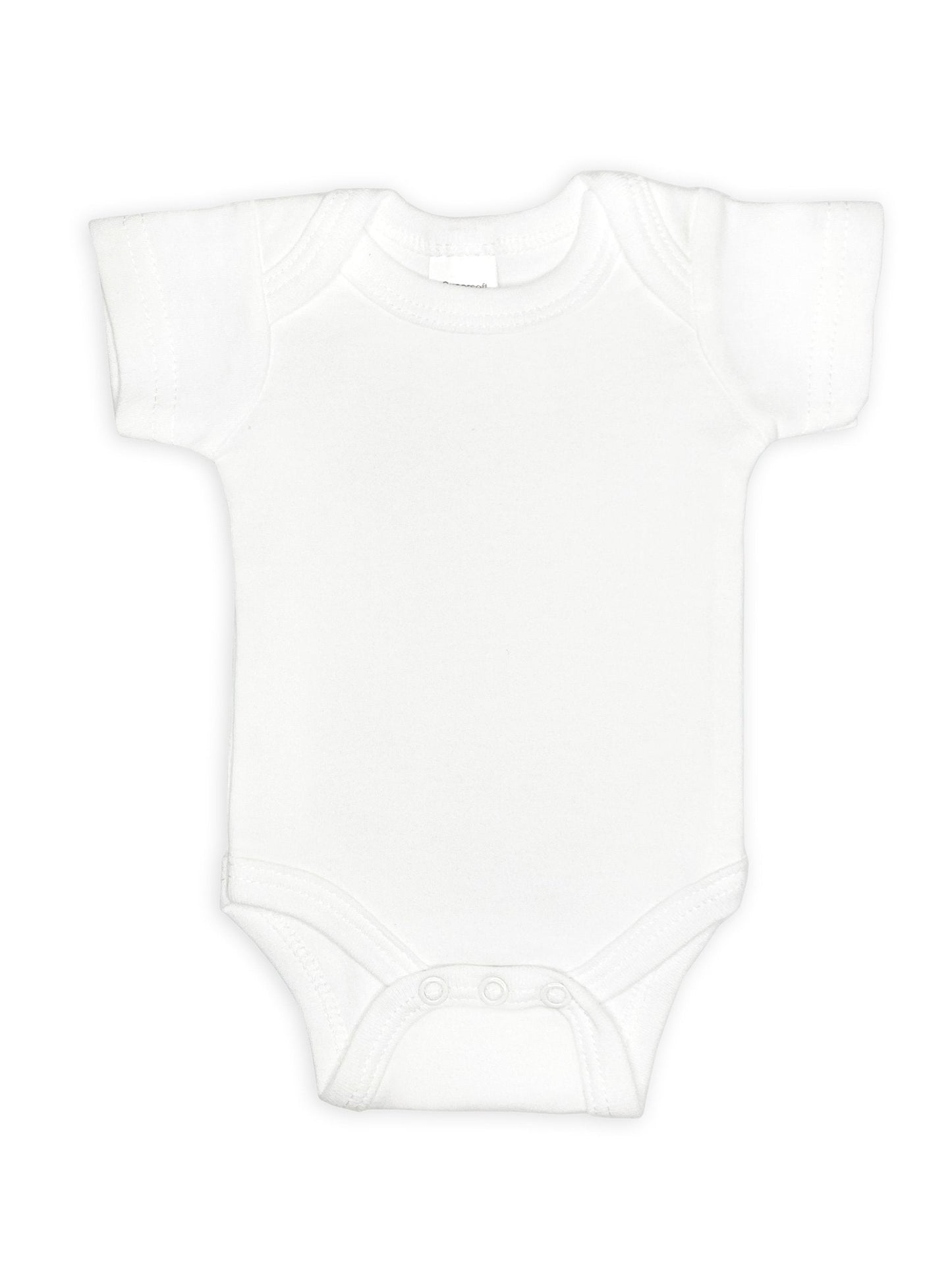 100% Cotton Classic White Short Sleeved Bodysuit Bodysuit / Vest Soft Touch 