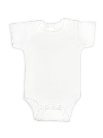 100% Cotton Classic White Short Sleeved Bodysuit Bodysuit / Vest Soft Touch 