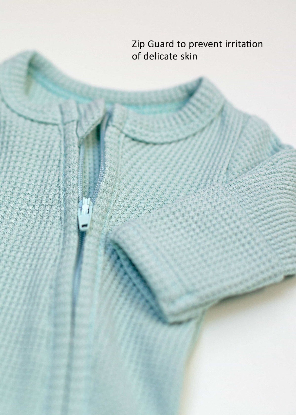 Blue and mint waffle sleepsuit 2 pack, packaged