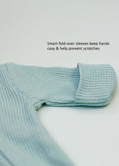 Tiny Baby Sleepsuit With Zips, Integrated Mitts, Footed - Mint Green/Blue Sleepsuit / Babygrow Little Dreamer 