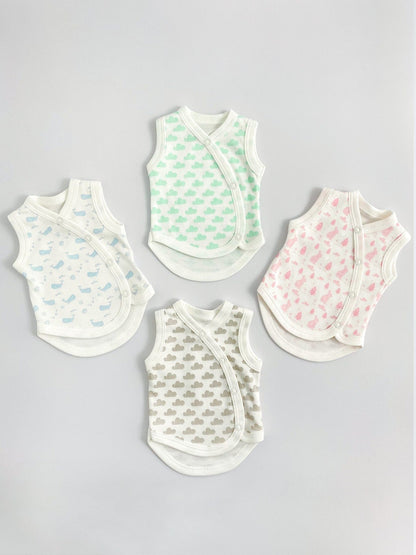 Incubator Vest, Mint Cloud, Premium 100% Organic Cotton Bodysuit / Vest Tiny & Small 