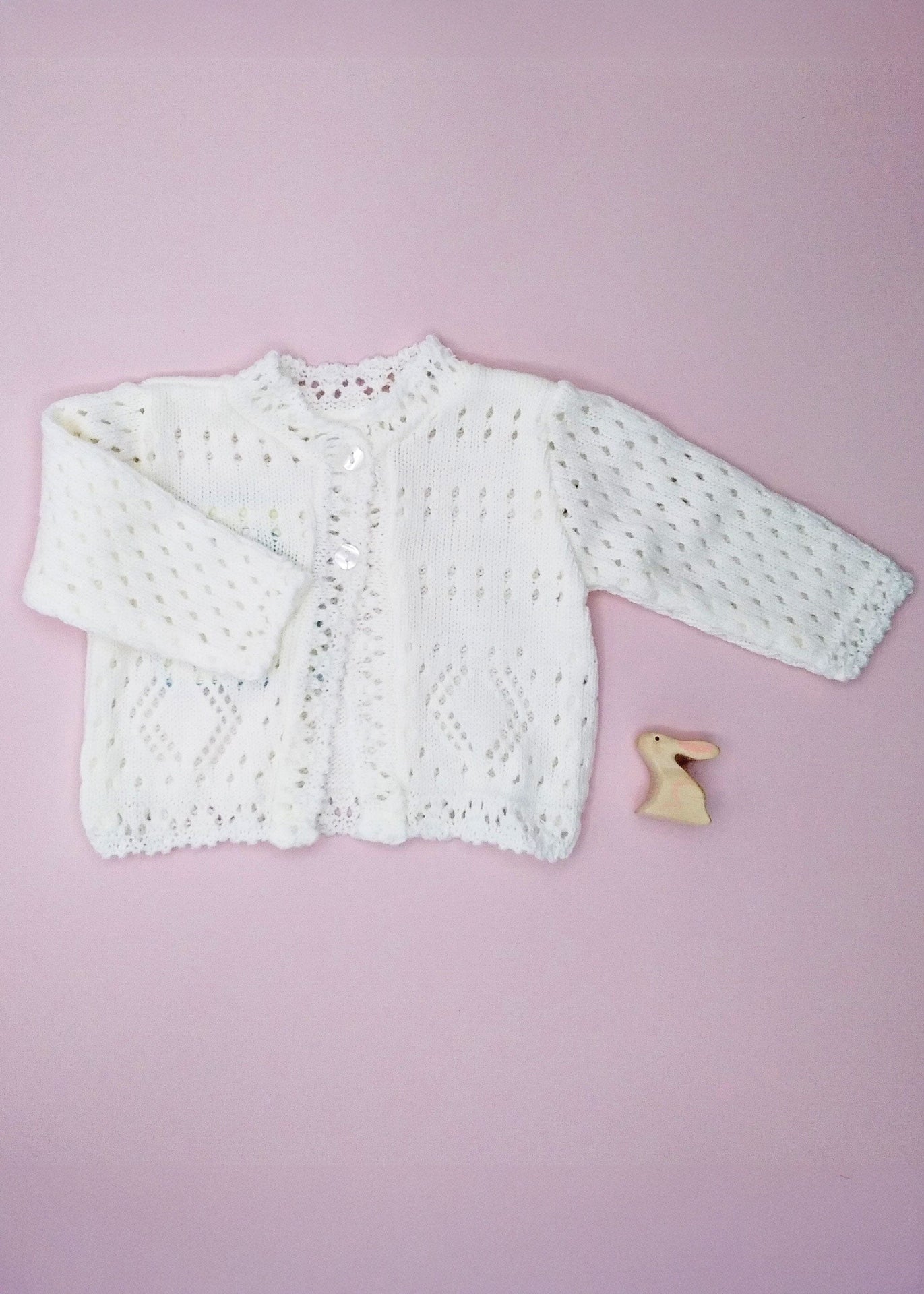 White Pointelle Cardigan Cardigan / Jacket Early Arrival 