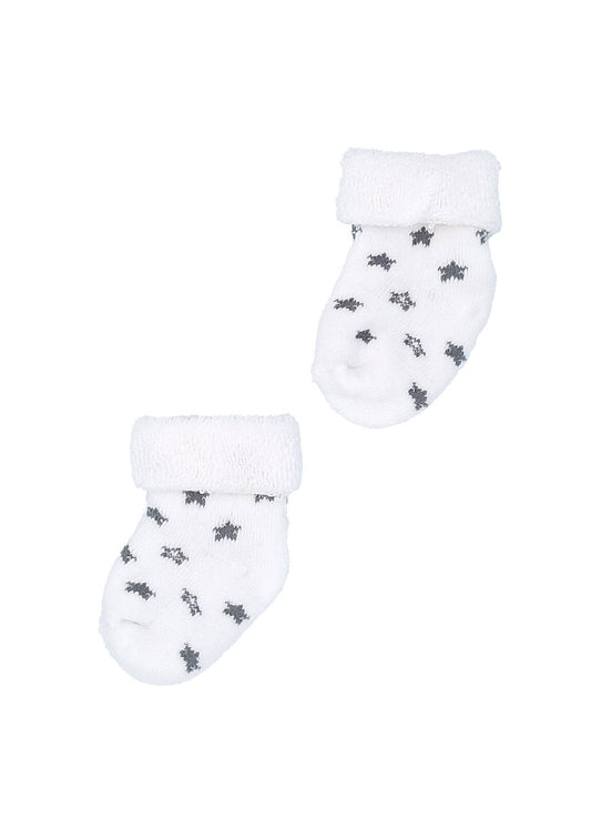 White With Grey Stars Stay-on Towelling Premature Baby Socks Socks Little Mouse Baby Clothing & Gifts 