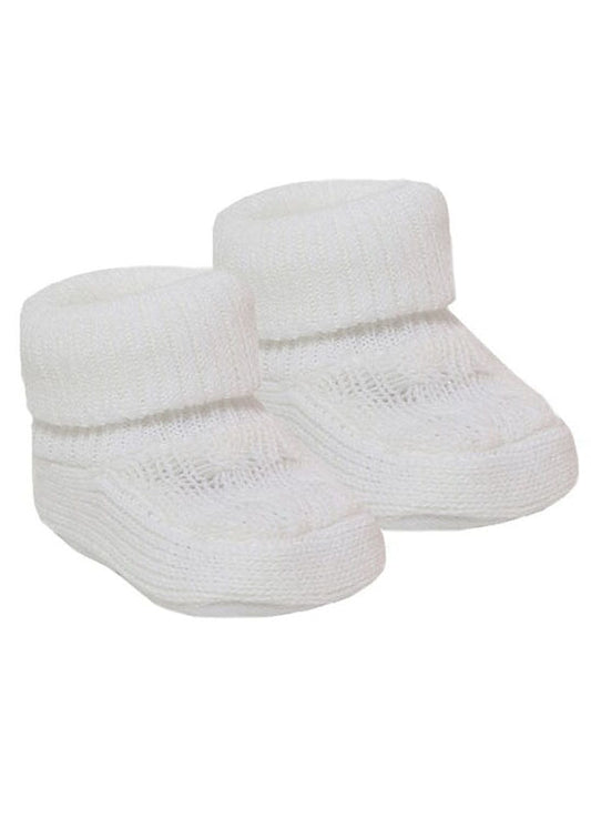 White Cable Knitted Booties