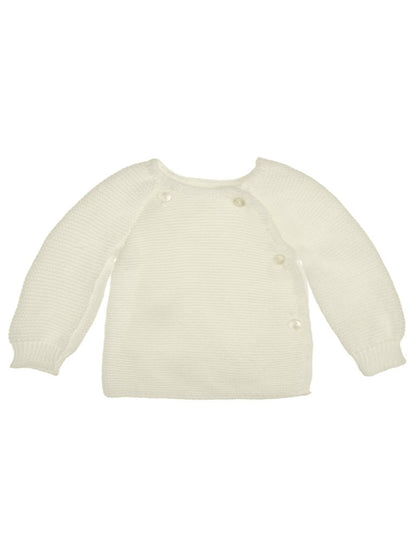 Knitted White Cardigan Cardigan / Jacket La Manufacture de Layette 